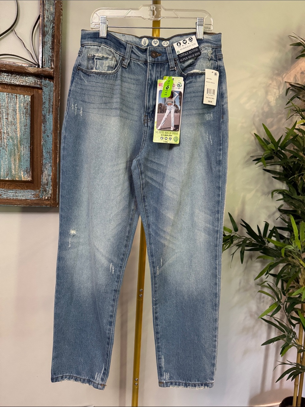 Rewash Super high rise 90s mom jeans Light Blue Relaxed Jeans NWT